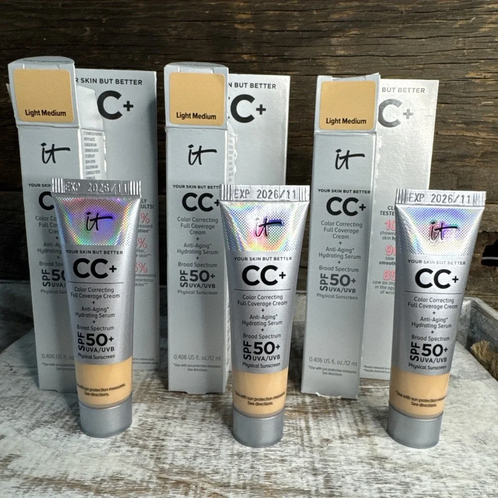 IT Cosmetics CC Cream Light Medium 12ml - Set of 3 | MSRP = $57